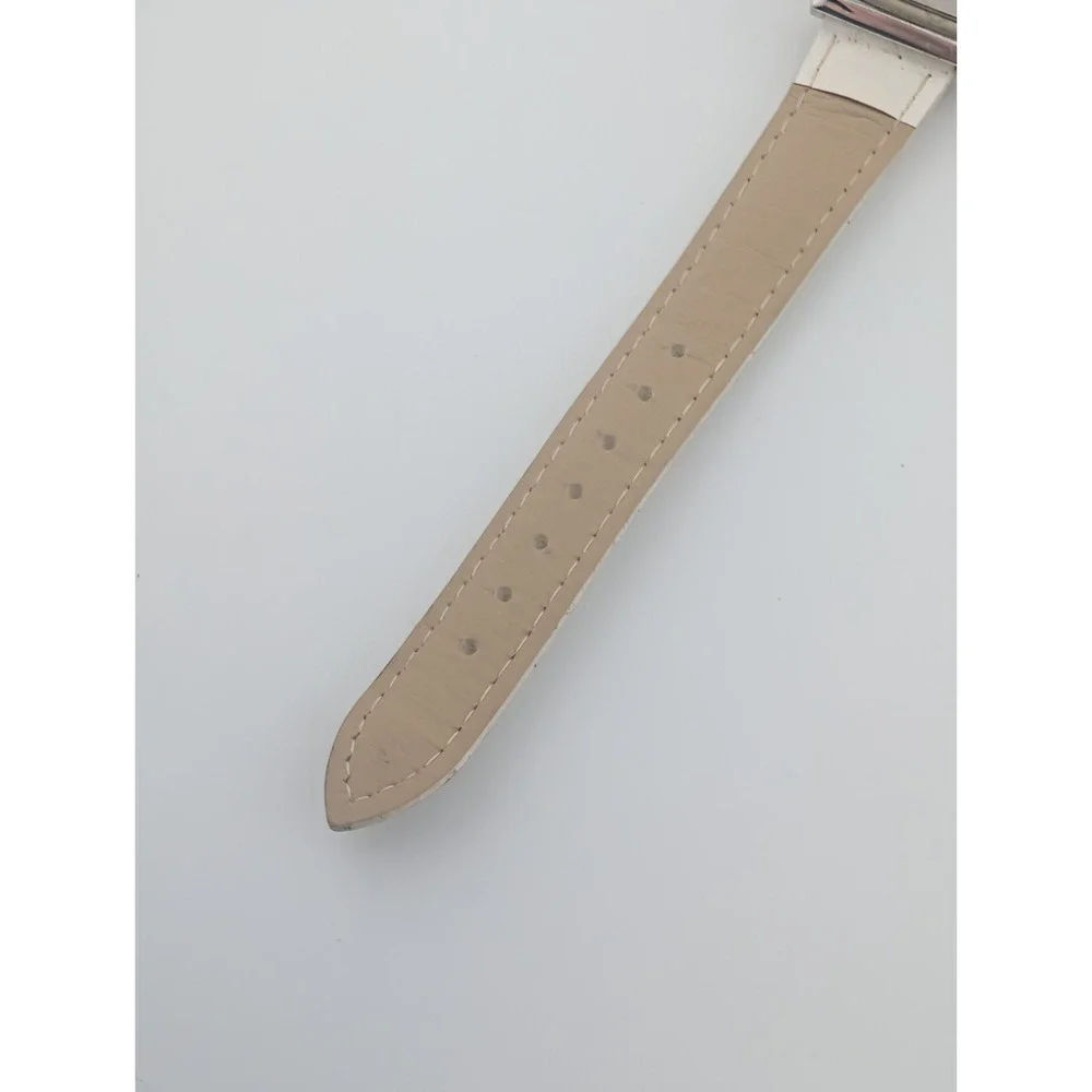 Mateo Watch Women 38mm Case Pink Dial White Leather Band- New‎ Battery